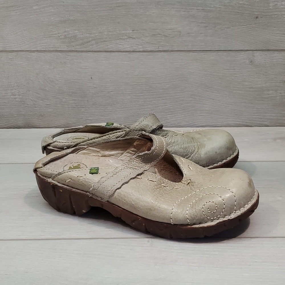El Naturalista Womens Leather Clogs Mule Shoes sz 37 US 7